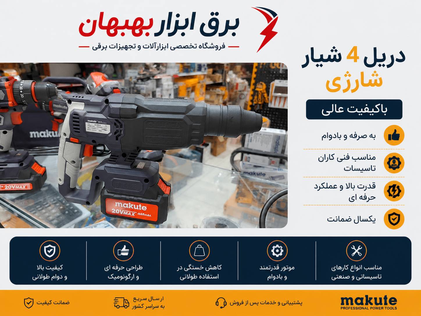 بتن کن ۵کیلویی ۴شیار ماکوت کدCHD001
